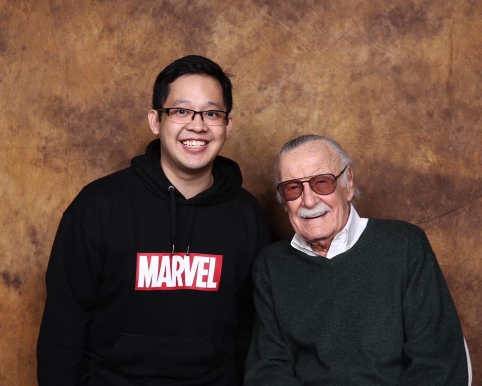 Jiggy Cruz is a comic book fan and he loves Marvel Comics. Here he is with the late Stan Lee, the legendary publisher of Marvel Comics and co-creator of Spider-Man and other iconic Marvel superheroes. Image credit: Jiggy Cruz