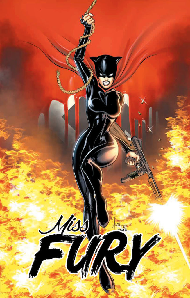 In 1941, during the Golden Age of Comics, Miss Fury became the first female action hero created by a woman. Image credit: Dynamite Entertainment