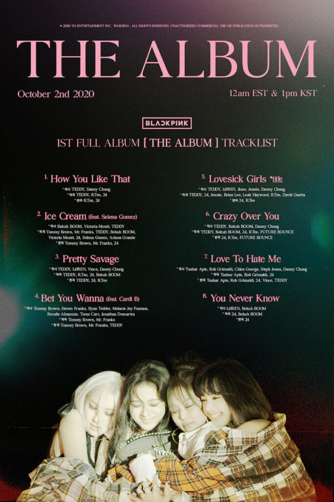 YG Entertainment officially confirmed the BLACKPINK-Cardi B collab when it unveiled the tracklist poster of "THE ALBUM" this morning. Image credit: YG Entertainment