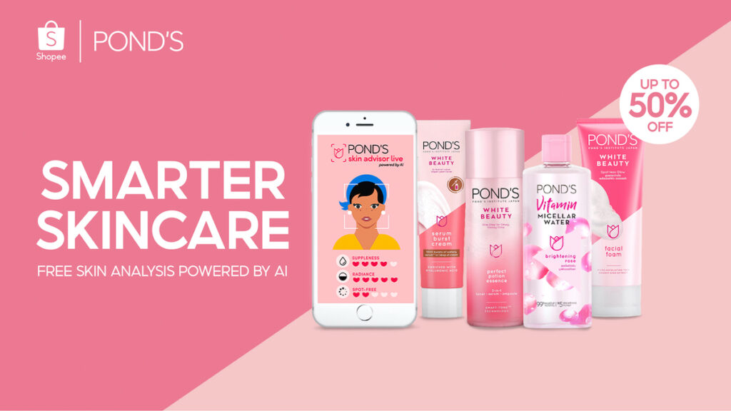 Ready to enjoy free skin analysis from an AI chatbot? Pond's and Shopee have launched the "Smarter Skincare Just For You" regional campaign. Image credit: Shopee