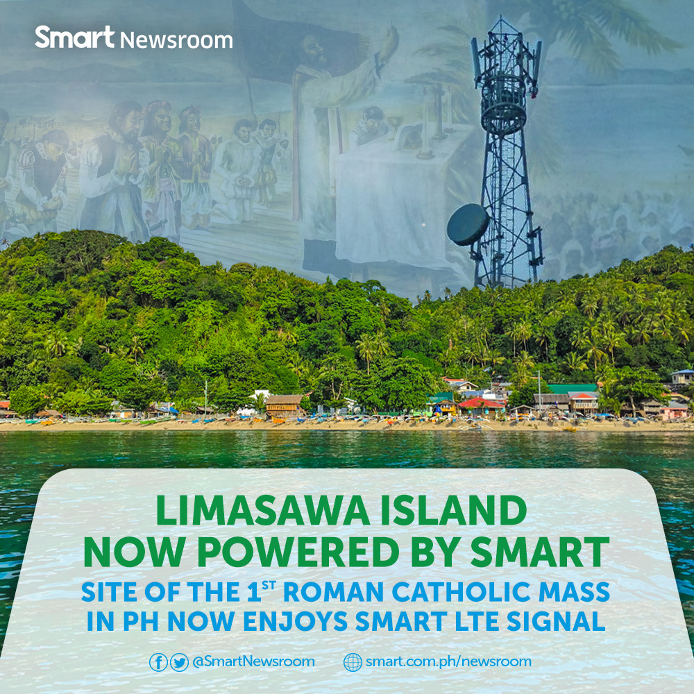 Limasawa, site of the country's first Catholic Mass, has entered the age of high-speed internet with the launch of Smart's LTE network there. Image credit: Smart Communications