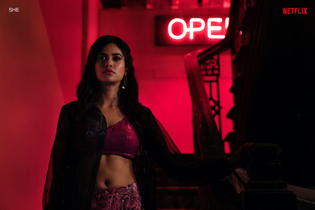 Aaditi Pohankar stars in the crime drama series "She". Image credit: Netflix