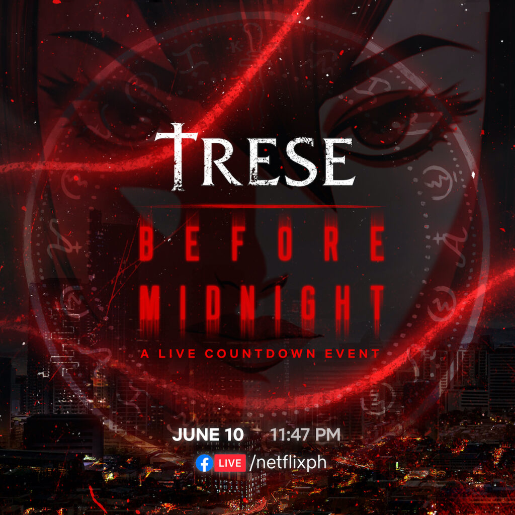 Thirteen minutes before "TRESE" premieres on Netflix at midnight, celebrate the arrival of this highly anticipated Filipino anime series by joining the special countdown event, "TRESE Before Midnight".I mage credit: Netflix